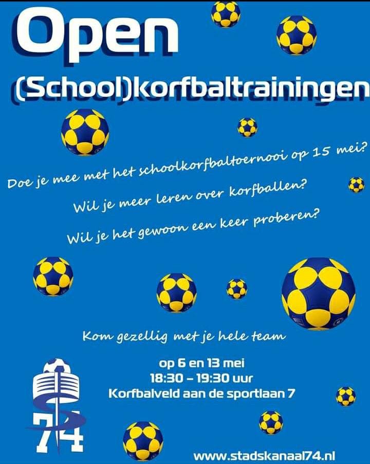 Logo van schoolkorfbal toernooi 